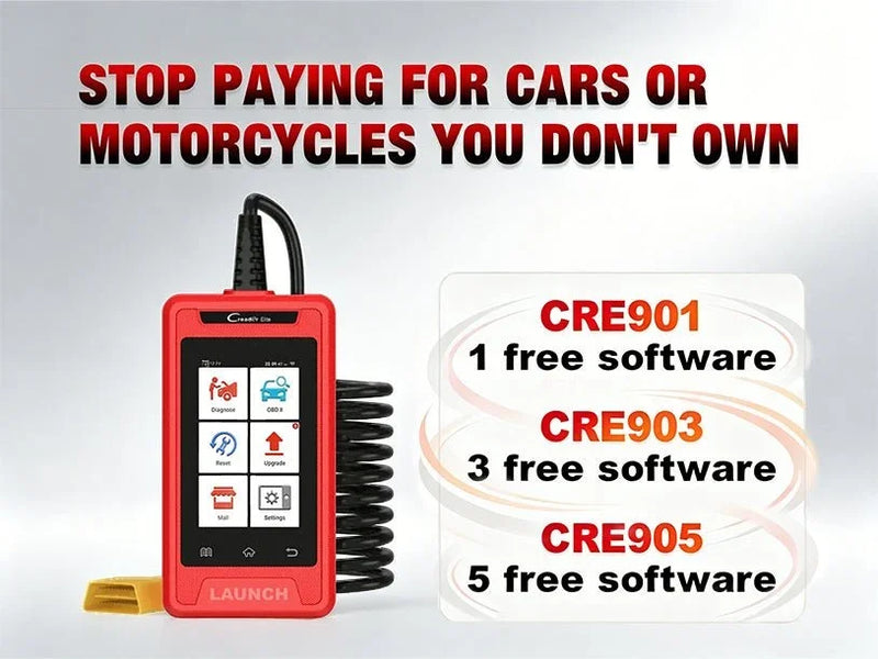Stop Paying for Cars&Motorcycles You Don't Own: Launch Creader Elite 901, 903 & 905 Match Your Actual Vehicle Count - FairTools