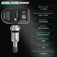 XTOOL TS100 Pro Programmable Universal Tire Pressure Sensor - FairTools