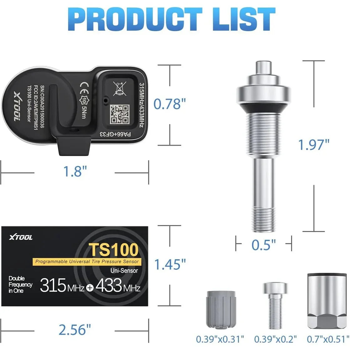 XTOOL TS100 Pro Programmable Universal Tire Pressure Sensor Xtool