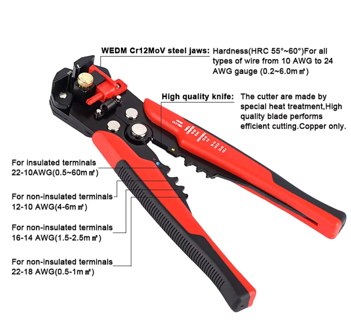 Automatic Heavy Duty Wire Stripper, Cutter & Crimper FairTools