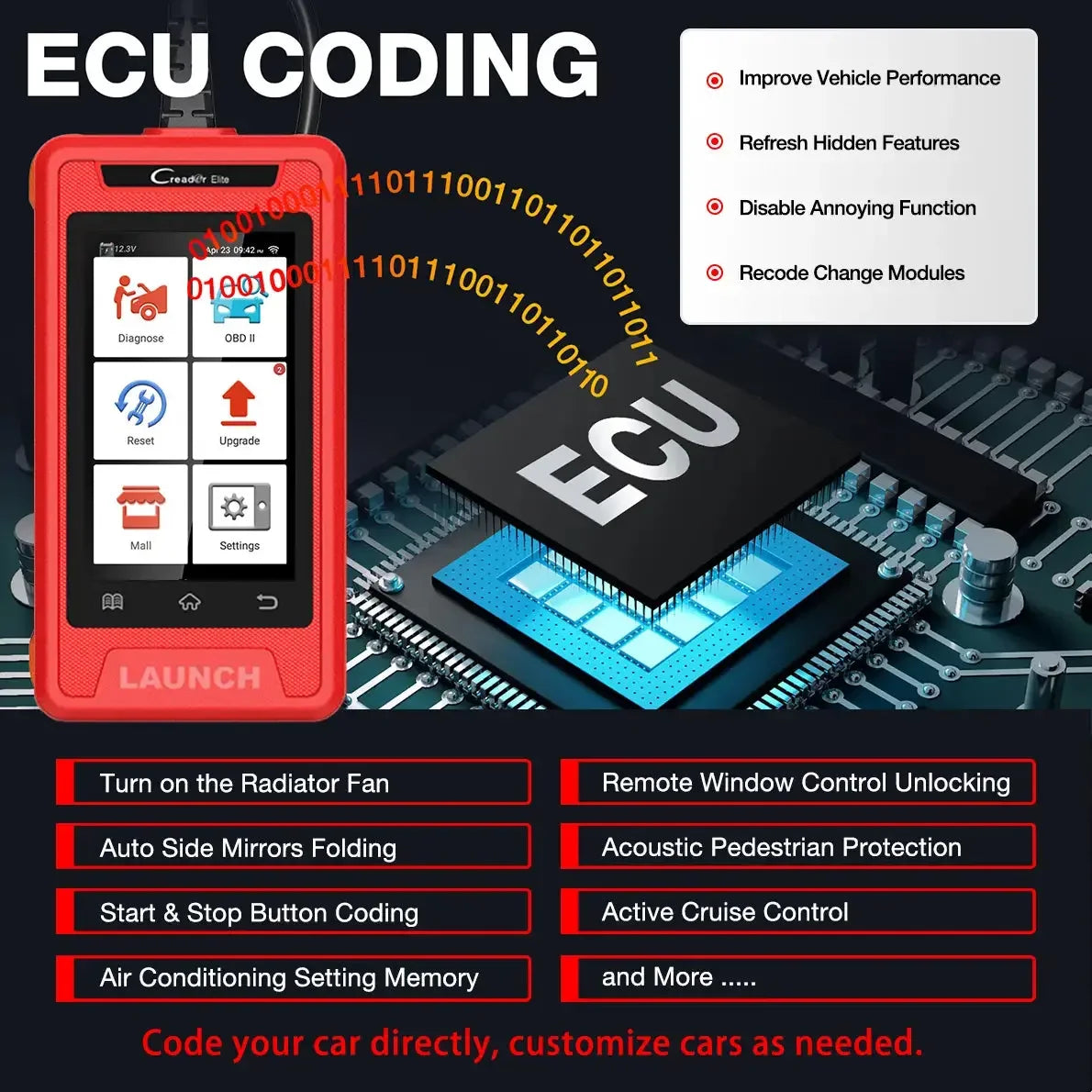 Launch CRE901 Car Scan Tool Creader Elite Full System Diagnostic OBD2 Scanner - FairTools