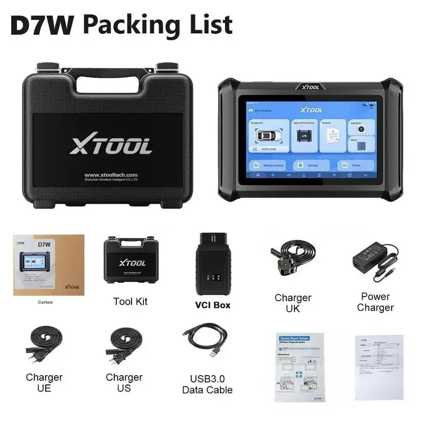 XTOOL D7W Smart Diagnostic Tool, Key Coding, OdometerCorrection, 3-Year Free Update - Free of Autel MaxiVideo MV105S Digital Inspection Camera - FairTools