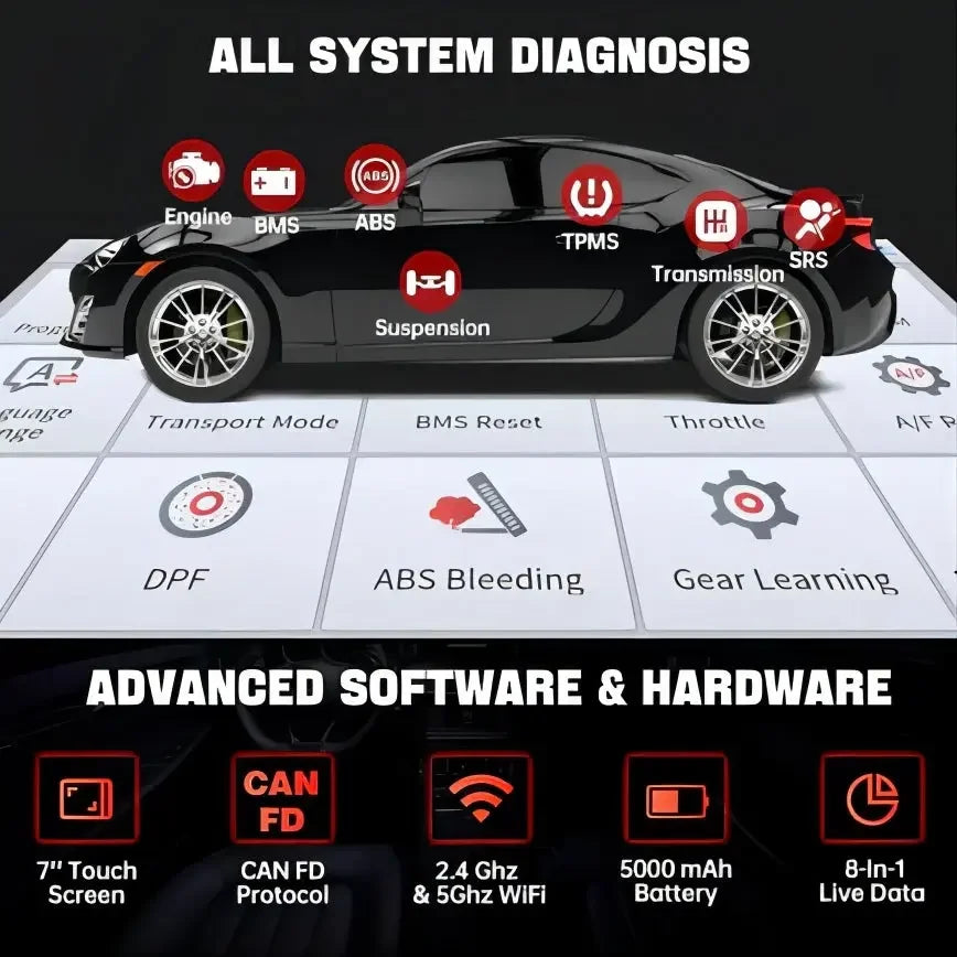 XTOOL IP819TP Car Diagnostic Scan tool, Key Coding, TPMS Tool FairTools
