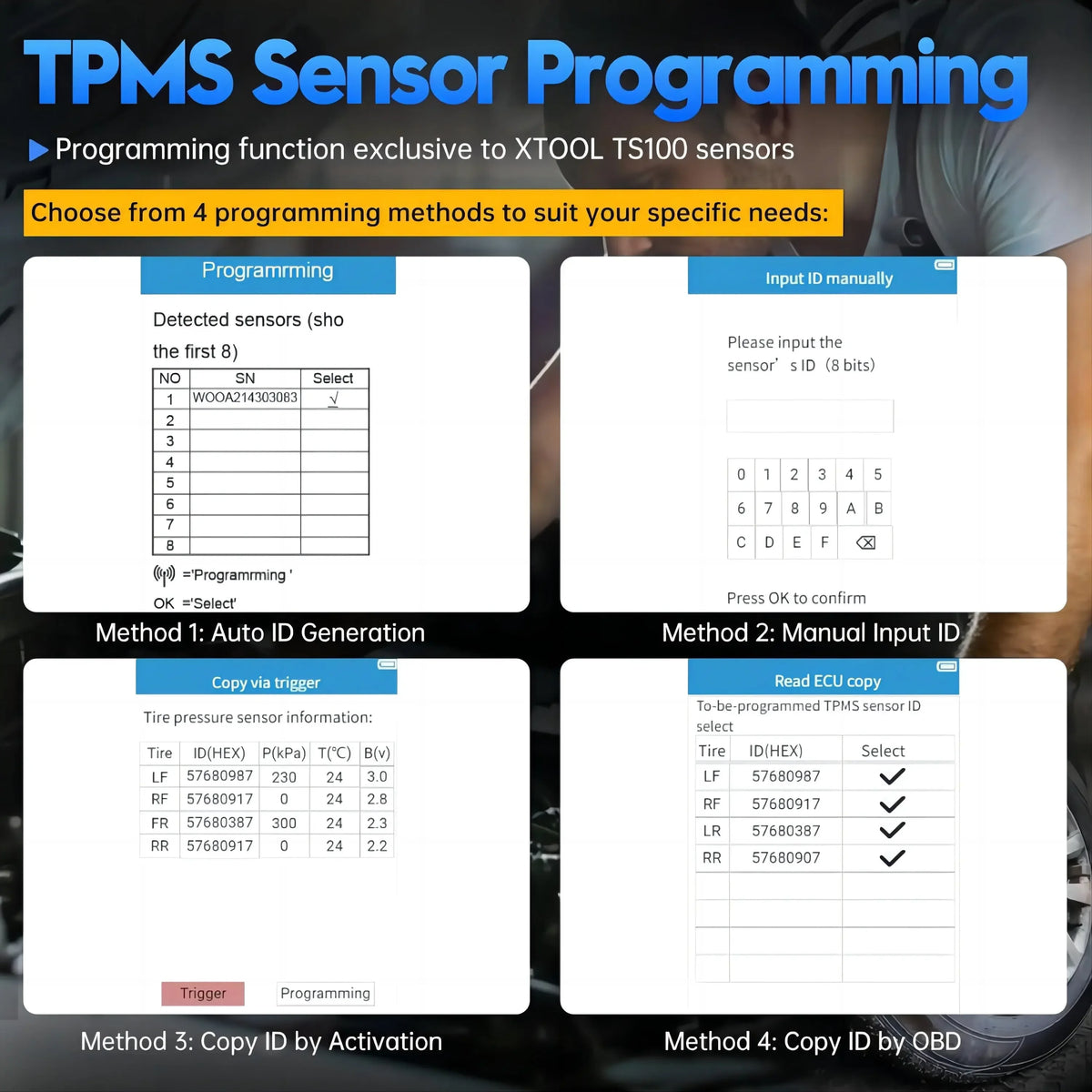 XTOOL TP150 TPMS Programming Tool, Includes 4 Free Sensors Xtool