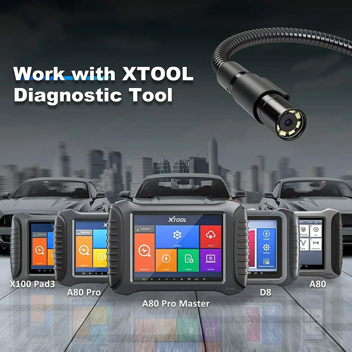 XTOOL XV100 HD Flexible Snake Inspection Videoscope Connect With XTOOL Tablet USB 3.0 - FairTools