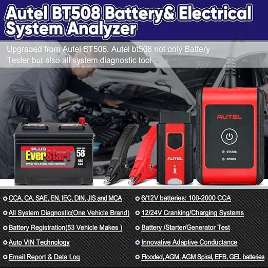 Autel Battery Tester MaxiBAS BT508 Update of BT506,Autel MaxiBAS BT508 for iOS and Android Devices - FairTools